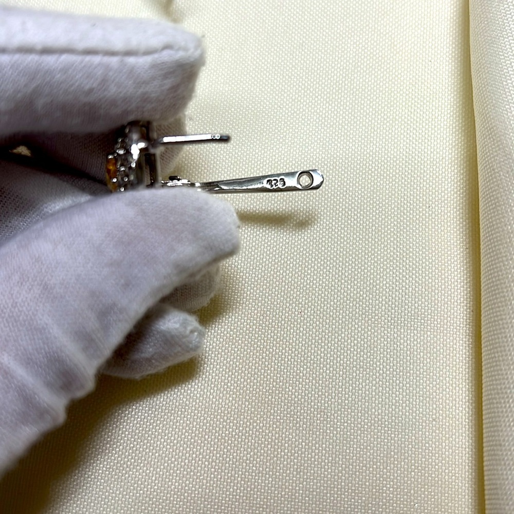 Yellow citrine original stone & American diamonds 925 mark silver jewelry #291 - Picture 10 of 15